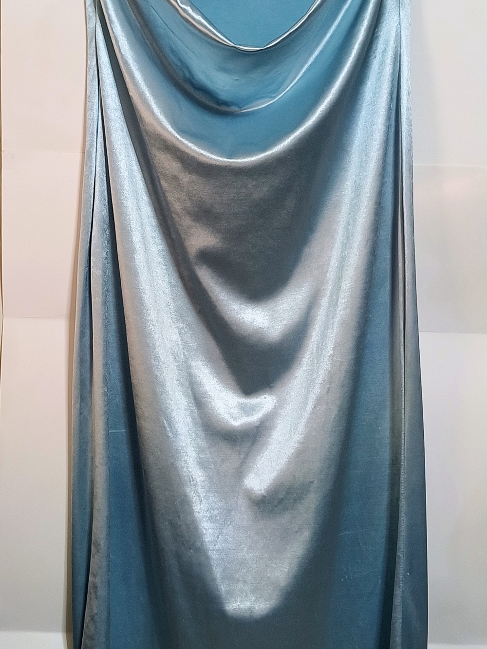 Silky Cowlneck Satin Maxi Dress in Steel Blue   Evening Gowns YouWD 9 - Picture 4 of 5